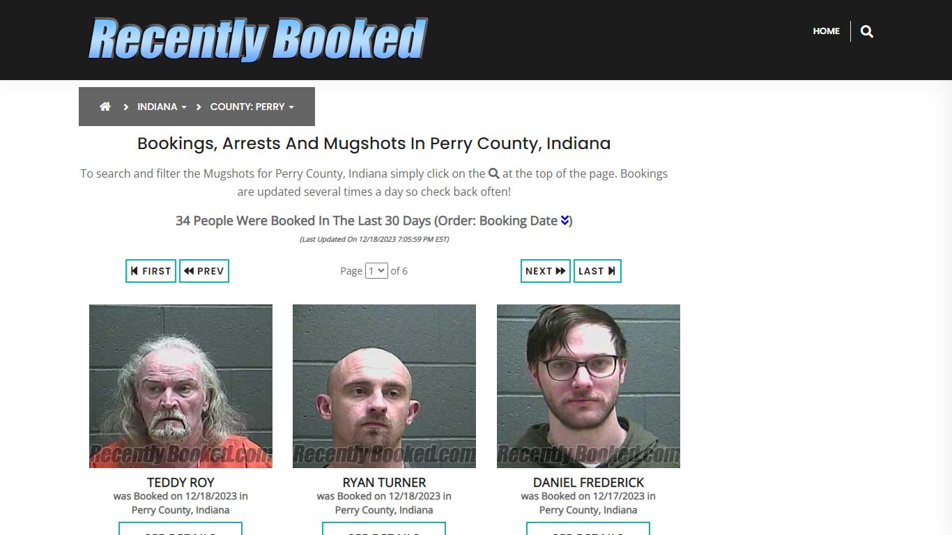 Recent bookings, Arrests, Mugshots in Perry County, Indiana